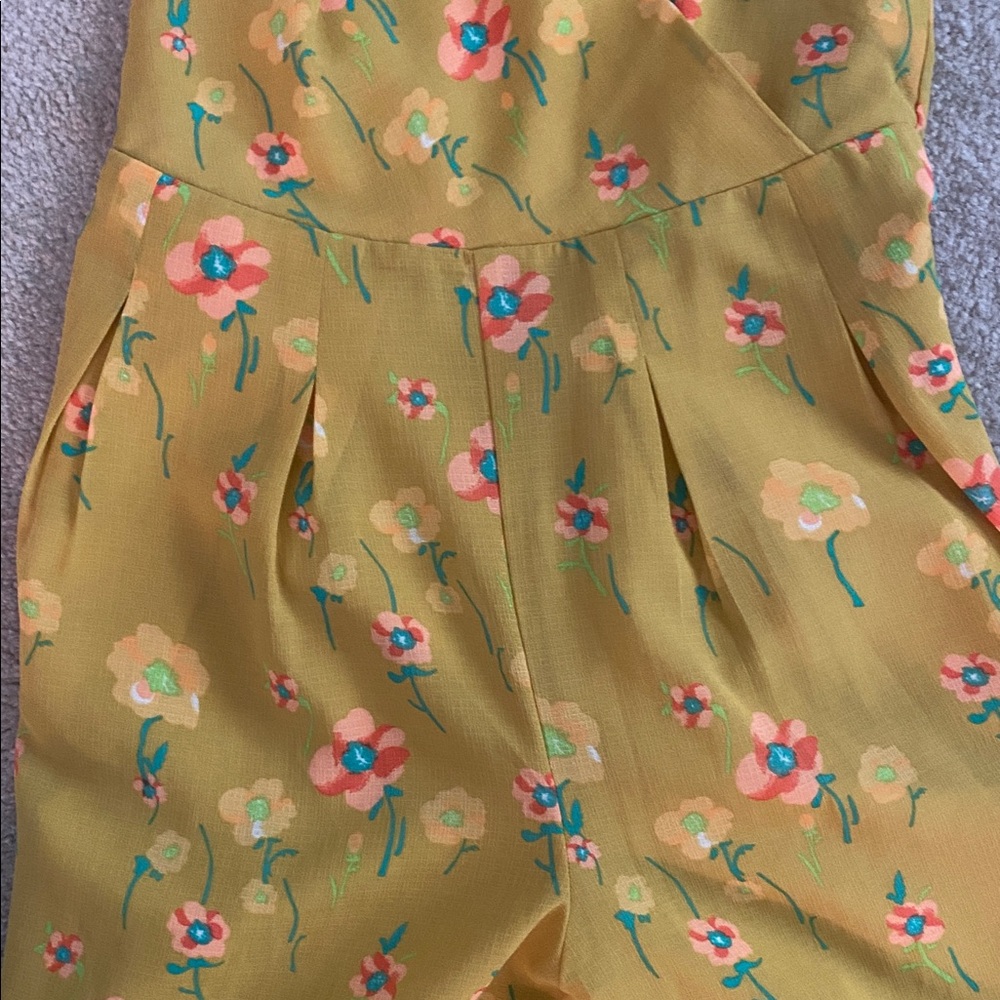 NWT a new day floral lined print cropped jumpsuit small - Picture 5 of 9